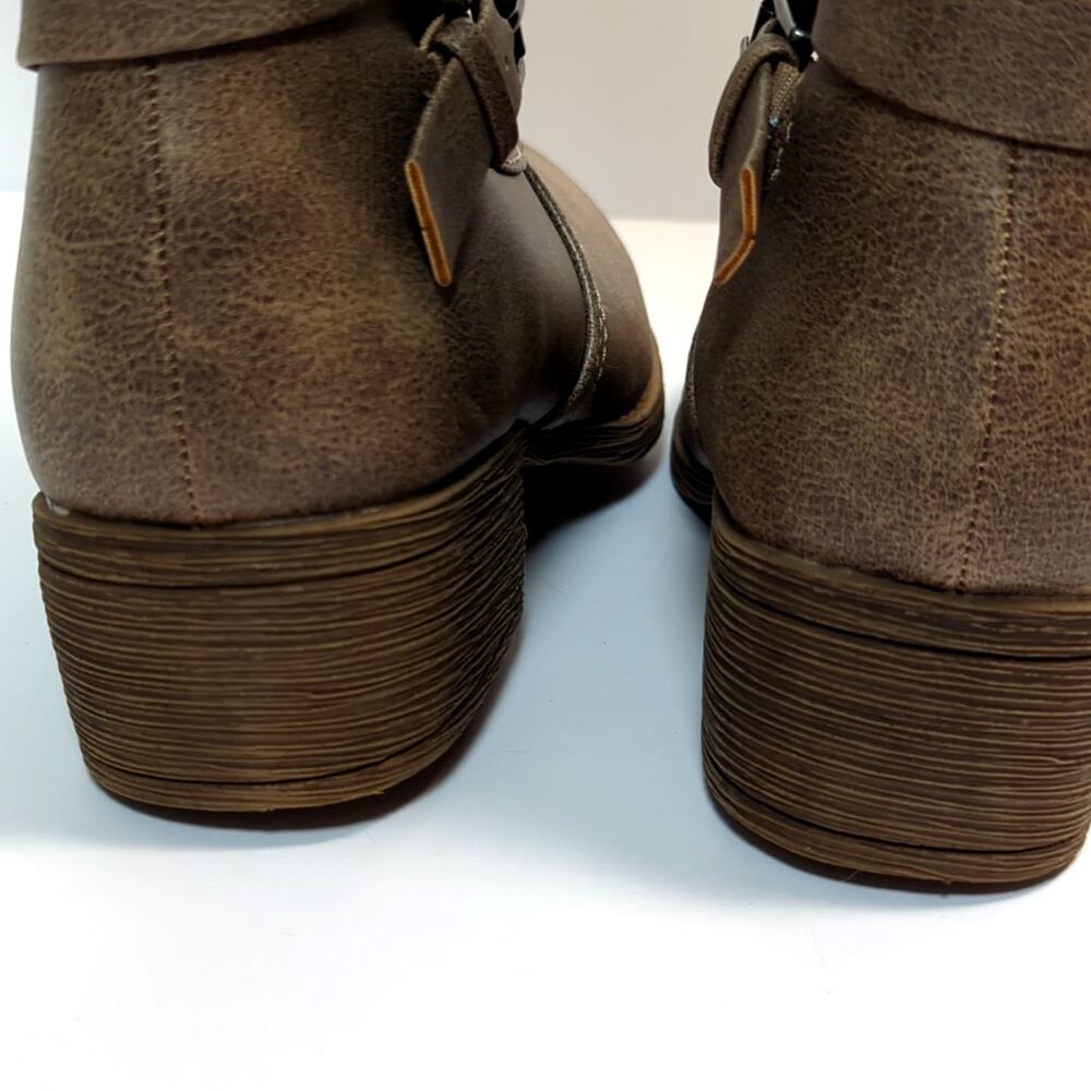 Brown Knee High Riding Boots Size 6M Buckle Accent (Sugar) - Picture 4 of 12